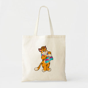 Tiger im Winter mit Scarf Tragetasche