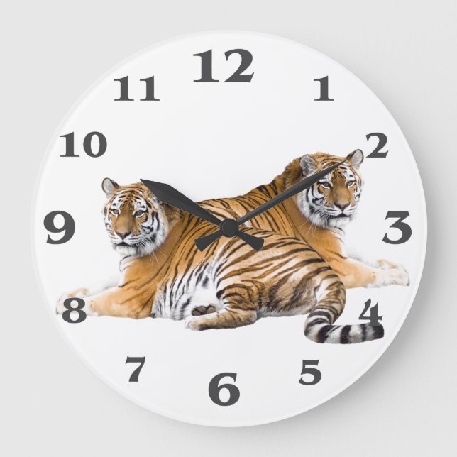 Tiger image for Round-Large-Wall-Clock Große Wanduhr (Vorderseite)