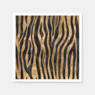 Tiger Imitat Pelz Textilien Schwarzer Abalone und Serviette