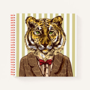 Tiger in Abend Wear Notizbuch