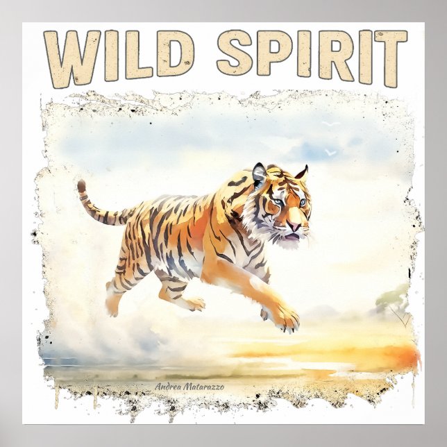 Tiger in Action - Wild Spirit Poster (Vorne)