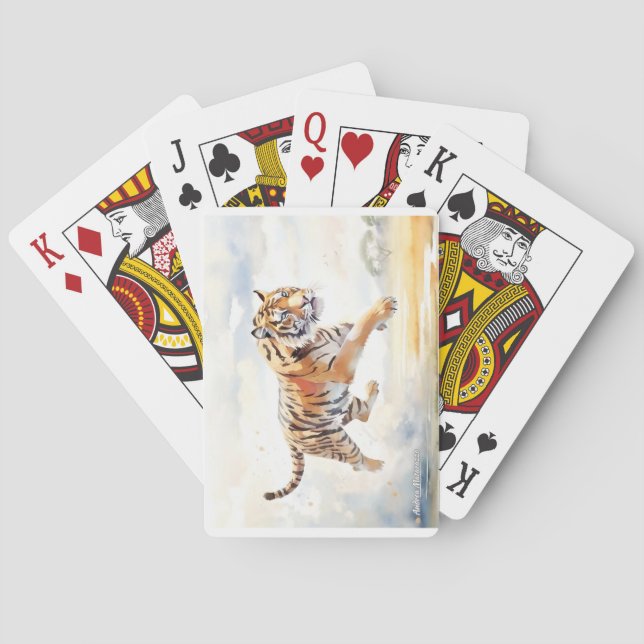 Tiger in Aktion 2 Spielkarten (Rückseite)