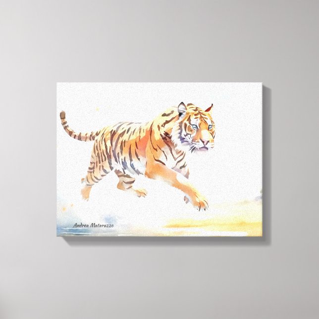 Tiger in Aktion 3 Leinwanddruck (Vorderseite)