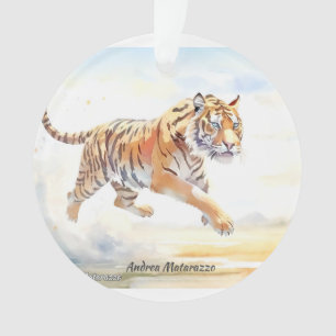 Tiger in Aktion 3 Ornament