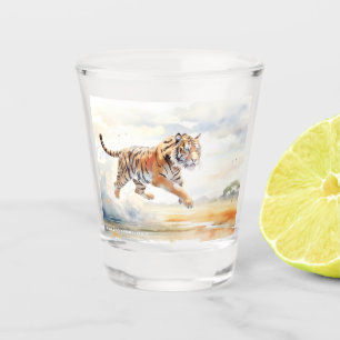 Tiger in Aktion Schnapsglas
