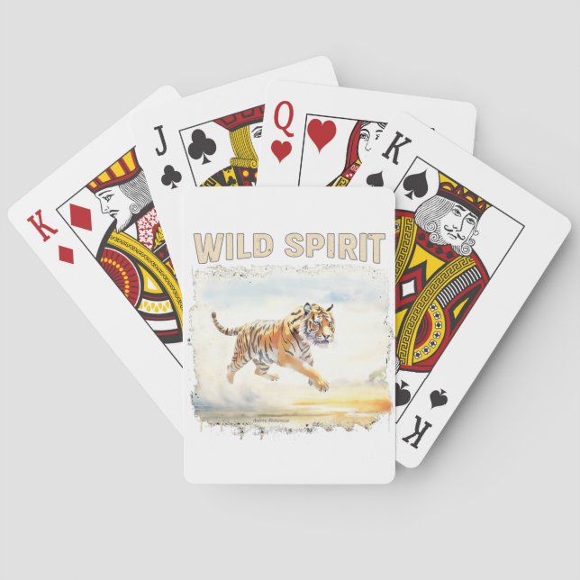 Tiger in Aktion - Wilder Geist Spielkarten (Rückseite)