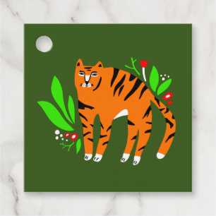 Tiger in Blume Geschenkanhänger