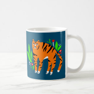 Tiger in Blume Kaffeetasse