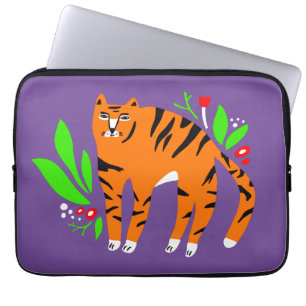 Tiger in Blume Laptopschutzhülle
