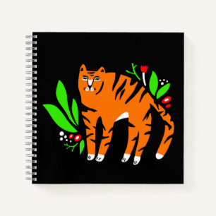Tiger in Blume Notizbuch
