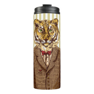 Tiger in der Abends-Abnutzung Thermosbecher