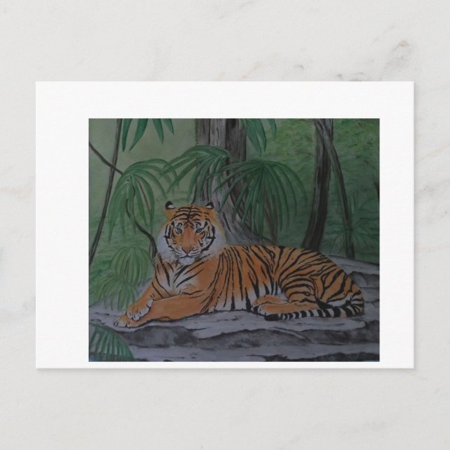 Tiger in der Erholung Postkarte (Vorderseite)