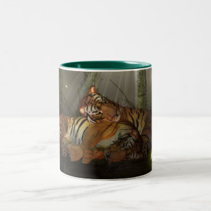 Tiger in der Liebe-Tasse, chinesisches neues Jahr, Zweifarbige Tasse