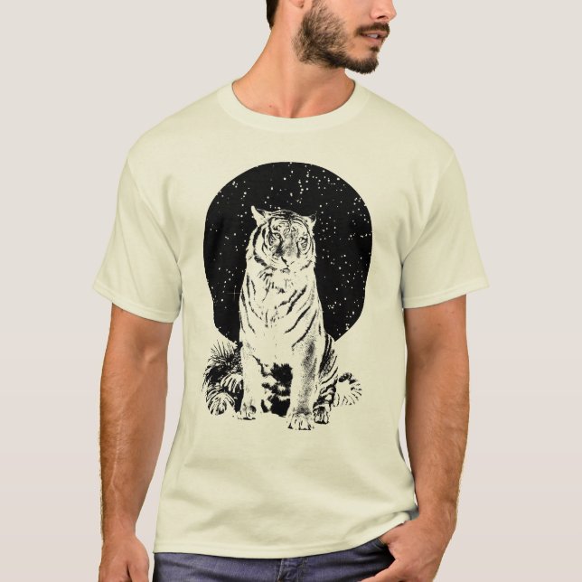 Tiger in der Nacht T-Shirt (Vorderseite)
