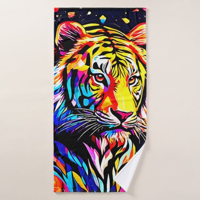 Tiger in einem Blumentraum Badhandtuch Set (Badehandtuch)