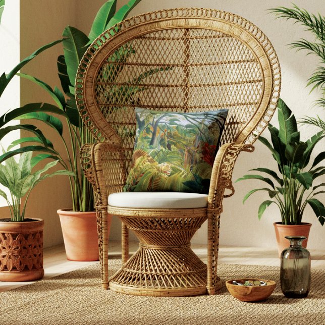 Tiger in einem tropischen Sturm Henri Rousseau Kissen (Von Creator hochgeladen)