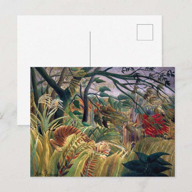 Tiger in einem tropischen Sturm | Henri Rousseau | Postkarte (Vorne/Hinten)