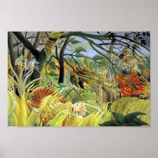 Tiger in einem tropischen Sturm Poster
