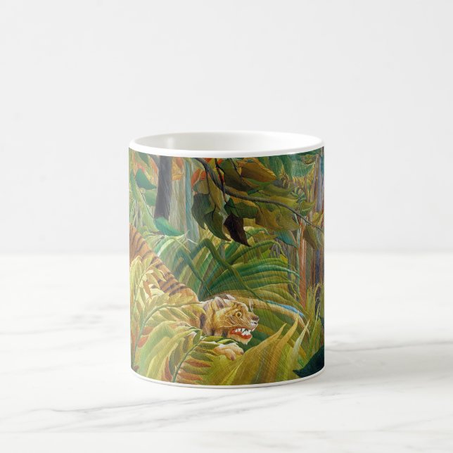 Tiger in einem tropischen Sturm, Rousseau Kaffeetasse (Mittel)