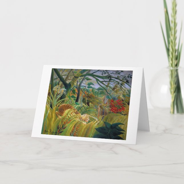 Tiger in einem tropischen Sturm, Rousseau Karte (Vorderseite)