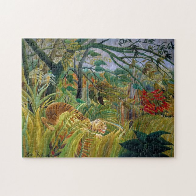 Tiger in einem tropischen Sturm, Rousseau Puzzle (Horizontal)