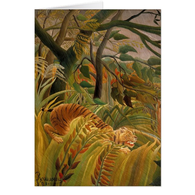 Tiger in einem tropischen Sturm von Henri Rousseau (Vorne)