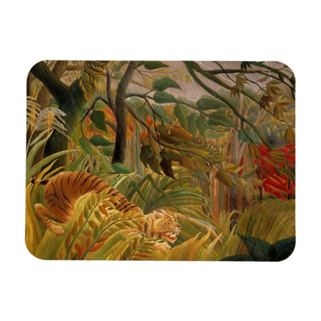 Tiger in einem tropischen Sturm von Henri Rousseau Magnet (Horizontal)