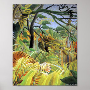 Tiger in einem tropischen Sturm von Henri Rousseau Poster