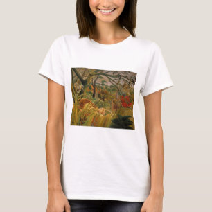 Tiger in einem tropischen Sturm von Henri Rousseau T-Shirt