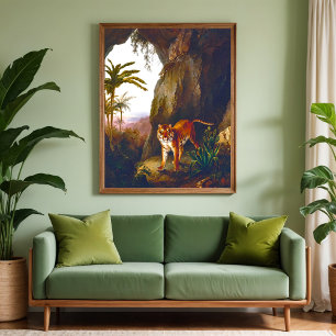 Tiger in einer Höhle, Kunst Poster