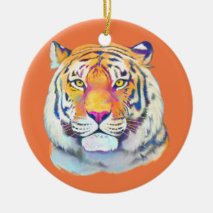 Tiger in Farben Keramik Ornament