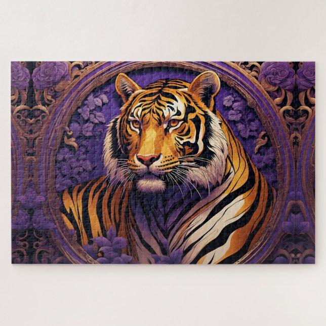 Tiger in Lila Puzzle (Horizontal)