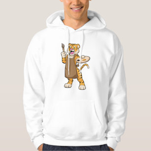Tiger in Malerei mit Pinsel und Pinsel Hoodie