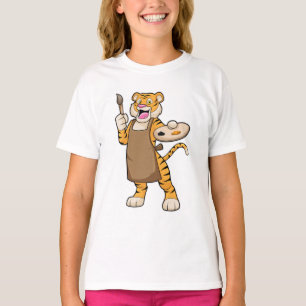 Tiger in Malerei mit Pinsel und Pinsel T-Shirt