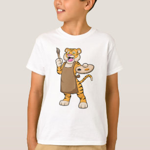 Tiger in Malerei mit Pinsel und Pinsel T-Shirt