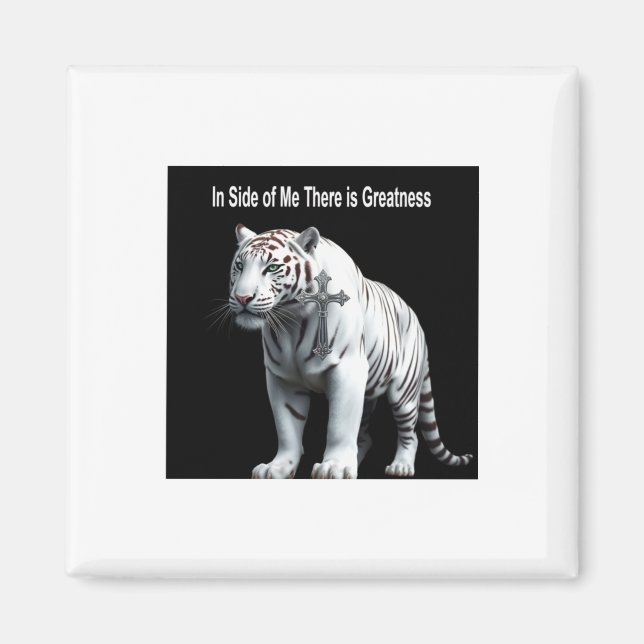 Tiger - In mir steckt Größe Sticker  Magnet (Vorne)