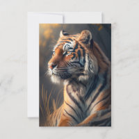 Tiger in Natur 3.5" x 5" Wohnung Dankeschön Karte