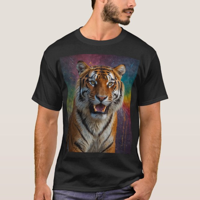 Tiger in Portrait T-Shirt (Vorderseite)