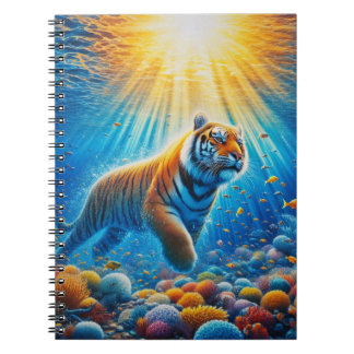 Tiger inside the ocean notizblock