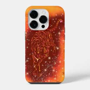 Tiger iPhone-Hülle läuft in Sternennacht iPhone 14 Pro Hülle