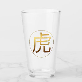 Tiger Jahr Gold Prägung Symbol Glass Cup Glas
