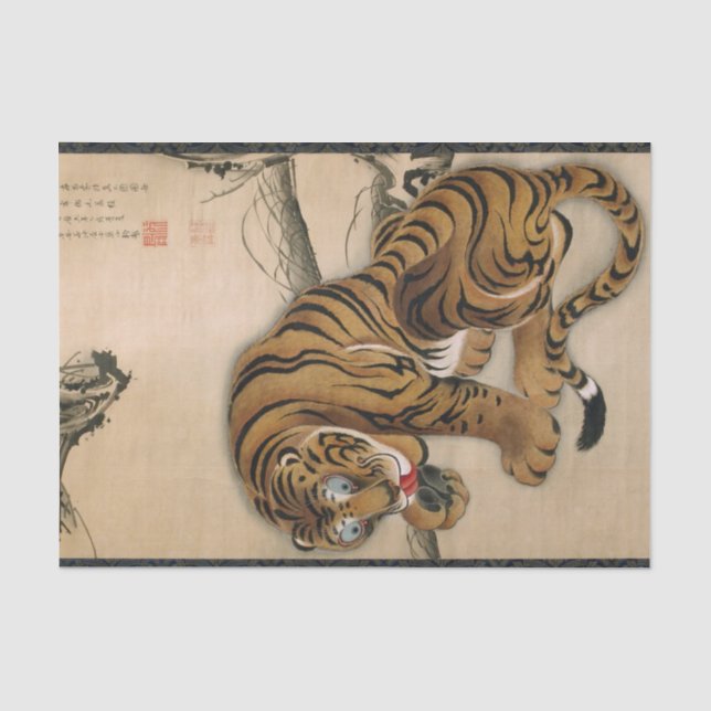 Tiger, Jakuchu Seidenpapier (Vorderseite)