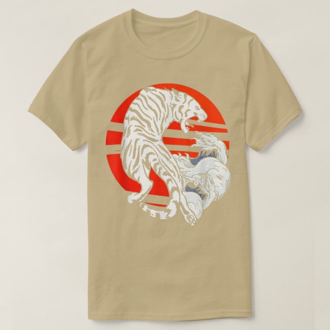 Tiger Japanese Art Wave Predator Wildlife Wilderne T-Shirt (Design vorne)