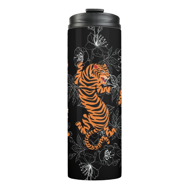 Tiger japanische Art Stil Thermal Tumbler Thermosbecher (Vorderseite)