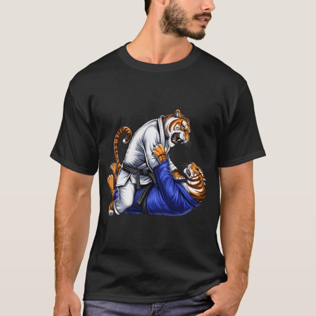 Tiger Jiu-Jitsu Ringer T-Shirt (Vorderseite)