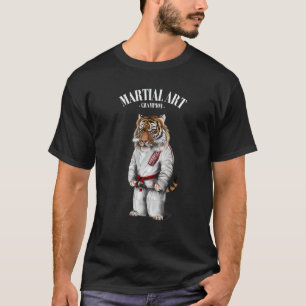 Tiger Judo Karate Meister in weißem Judogi T-Shirt