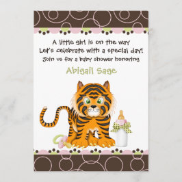 Tiger Jungle Baby Shower Einladung für Mädchen