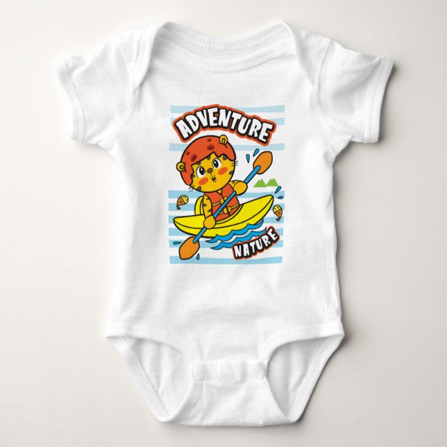 Tiger Kajak Baby Strampler (Vorderseite)