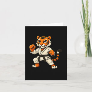 Tiger Karate Funny Black Belt Boys Mädchen Kinder Karte