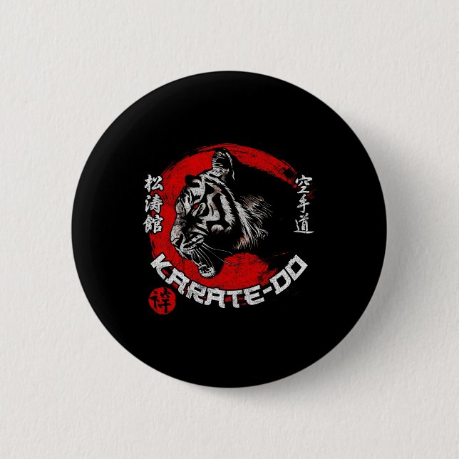 Tiger Karate Symbol Shotokan Dojo Training Kanji J Button (Vorderseite)